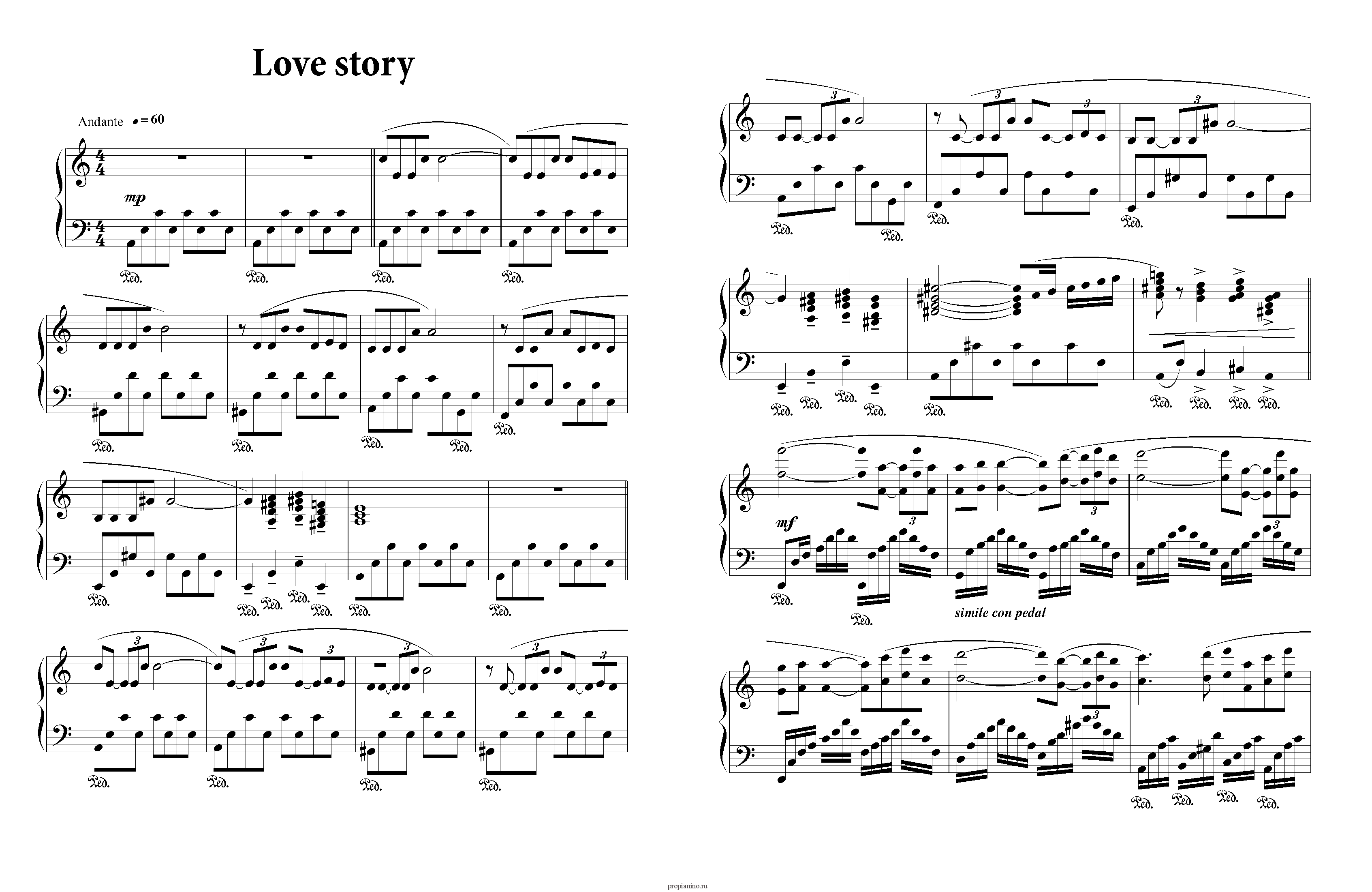 Скачать мелодию love story