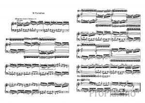 Прелюдия №11 (Фа-мажор) BWV 856 И.С. Бах: ноты