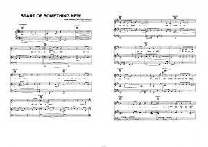 Песня "Start of somethign new" из фильма "High school musical": ноты