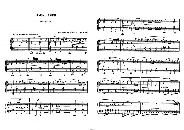 Ноты Похоронный марш (Funeral March) (Л. Бетховен)
