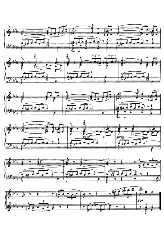 Ноты пьесы Июль из цикла "Времена года" П.И. Чайковского