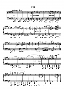 Прелюдия №13 из цикла "24 прелюдии" Д. Шостакович: ноты